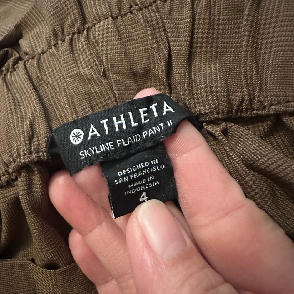 Athleta Skyline Plaid Pants II Size 4 - Picture 4 of 4
